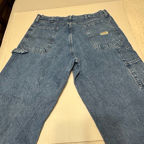 Wrangler Men's Carpenter Jeans Med. Wash Size 36W 32L - Picture 3 of 6